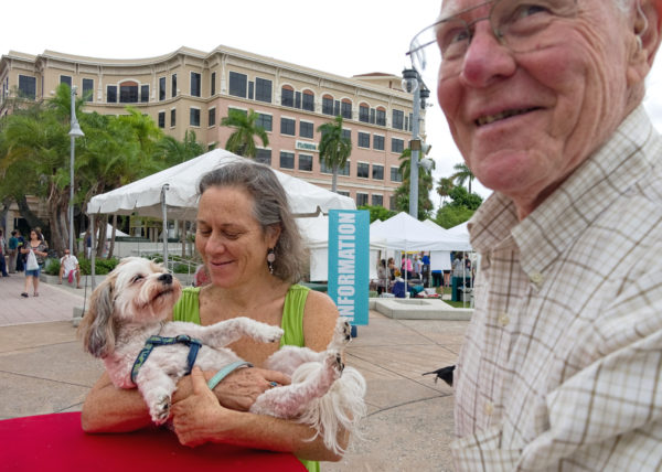 couple with dog, West Palm Beach 2013
